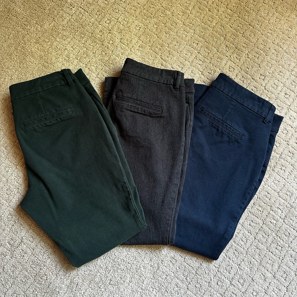 Old Navy High Rise Pixie Pants, Size 6 Petite, Bundle of 3
